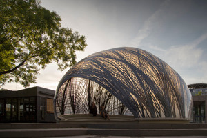  Der Forschungspavillon „2014/15“ der Universität Stuttgart ist eine Arbeit zur Untersuchung biologischer Konstruktionsprinzipien. Das Ergebnis ist eine extrem leichte Schalenkonstruktion aus Carbonfaser Fotos: ICD/ITKE, Uni Stuttgart 