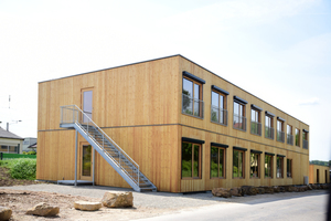  Das Konzepthaus in Uhingen, in der Nähe von Stuttgart, bietet Wohnraum für rund 60 Flüchtlinge Foto: G. Carlucci 